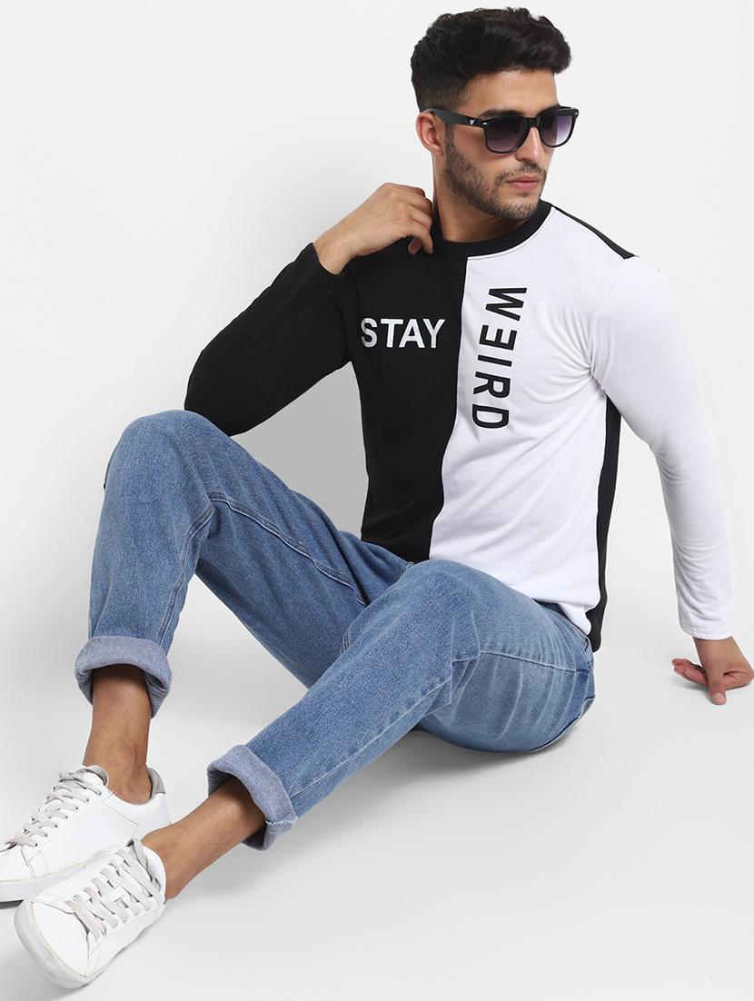 black color block t-shirt - 18049826 - Standard Image - 4