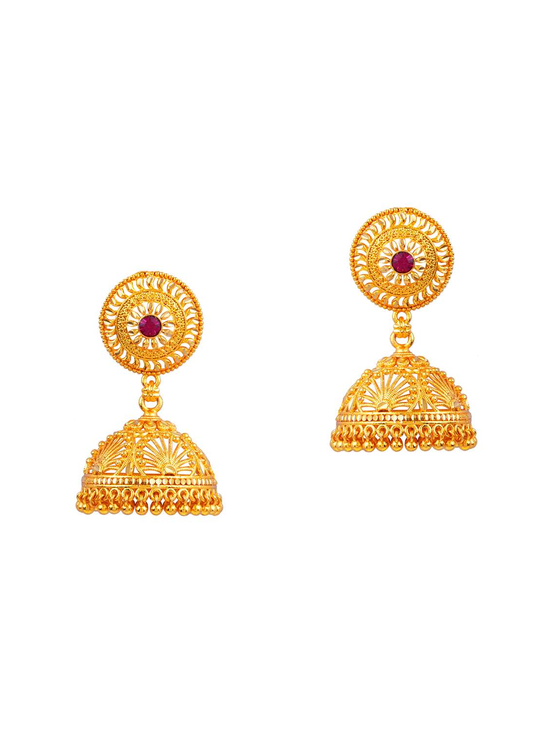 traditional gold plated jhumka earring - 18051114 - Standard Image - 1