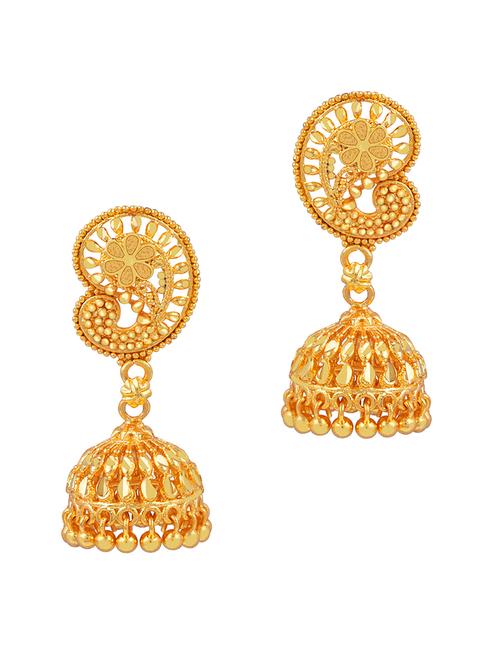 traditional amazing gold plated jhumka earring - 18051257 - Standard Image - 0