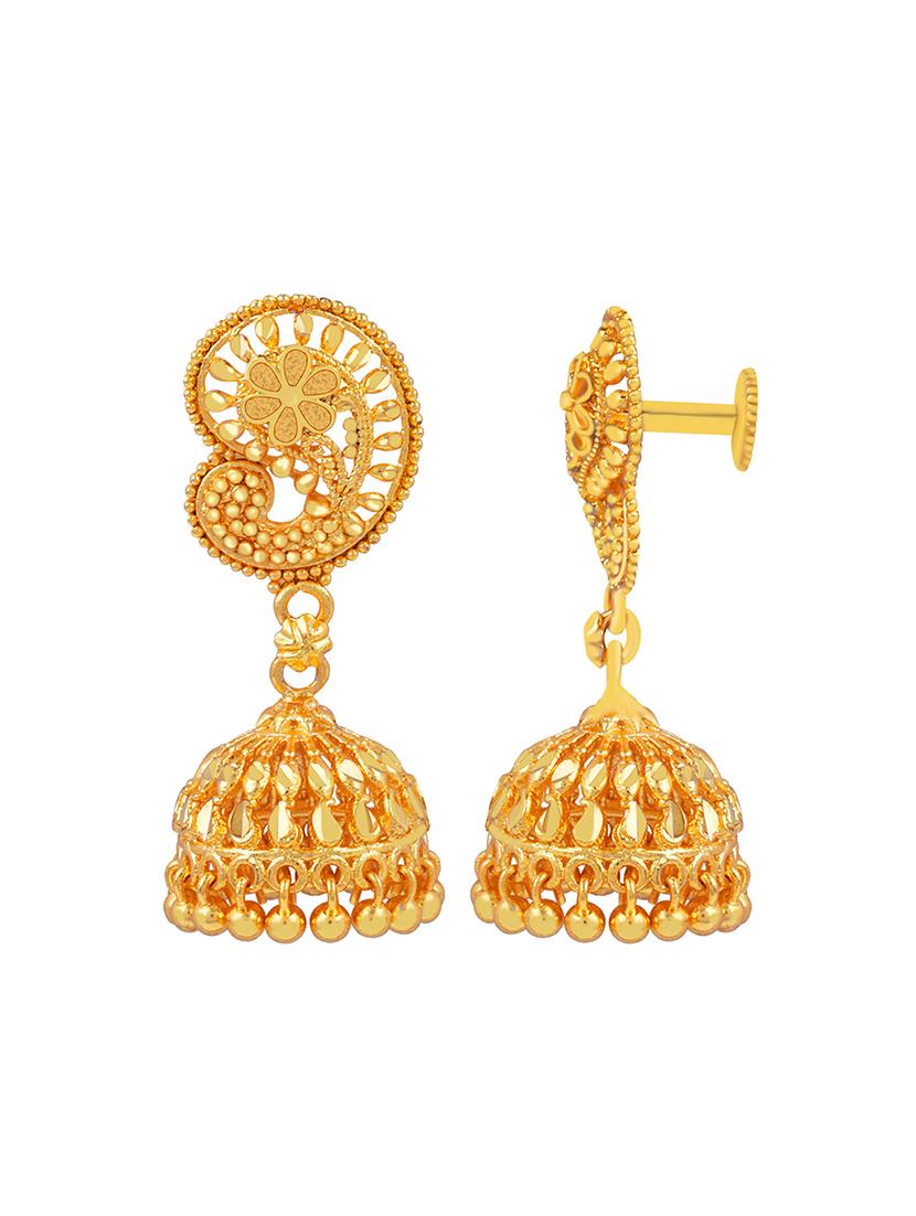 traditional amazing gold plated jhumka earring - 18051257 -  Standard Image - 1