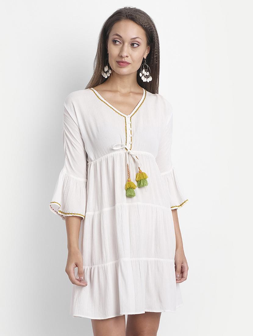 women's tiered dress solid dress - 18051318 - Zoom Image - 0