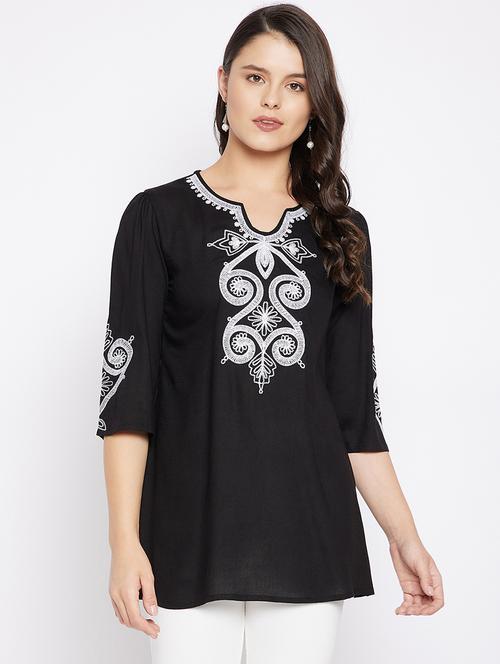 women's straight notch neck top - 18051406 -  Standard Image - 0
