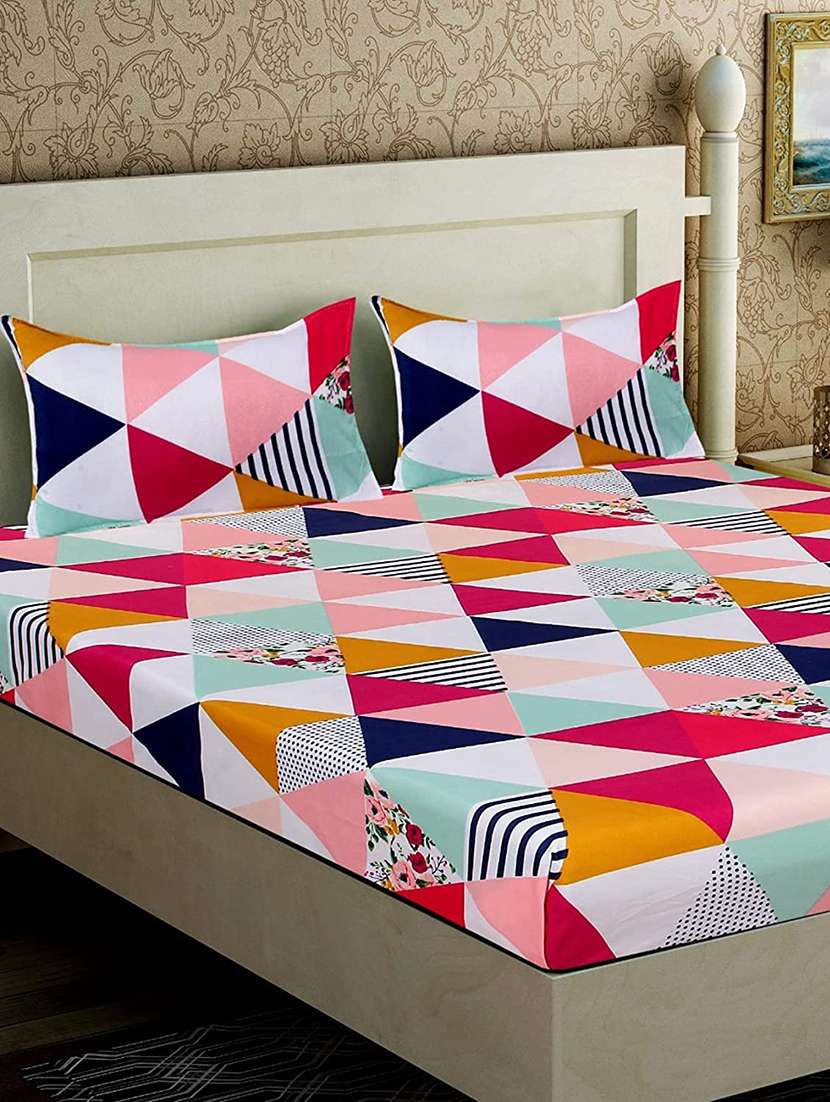 multi colored polycotton bedsheet