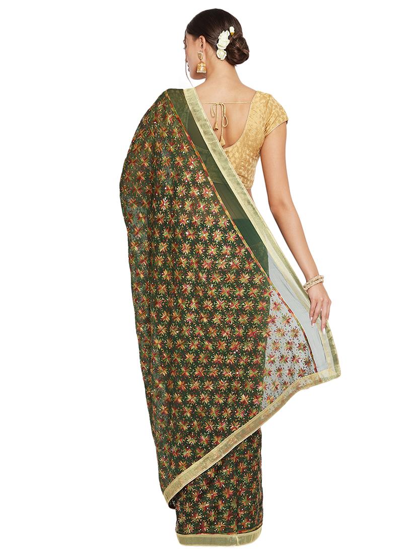 women's embroidered saree - 18052189 - Standard Image - 1