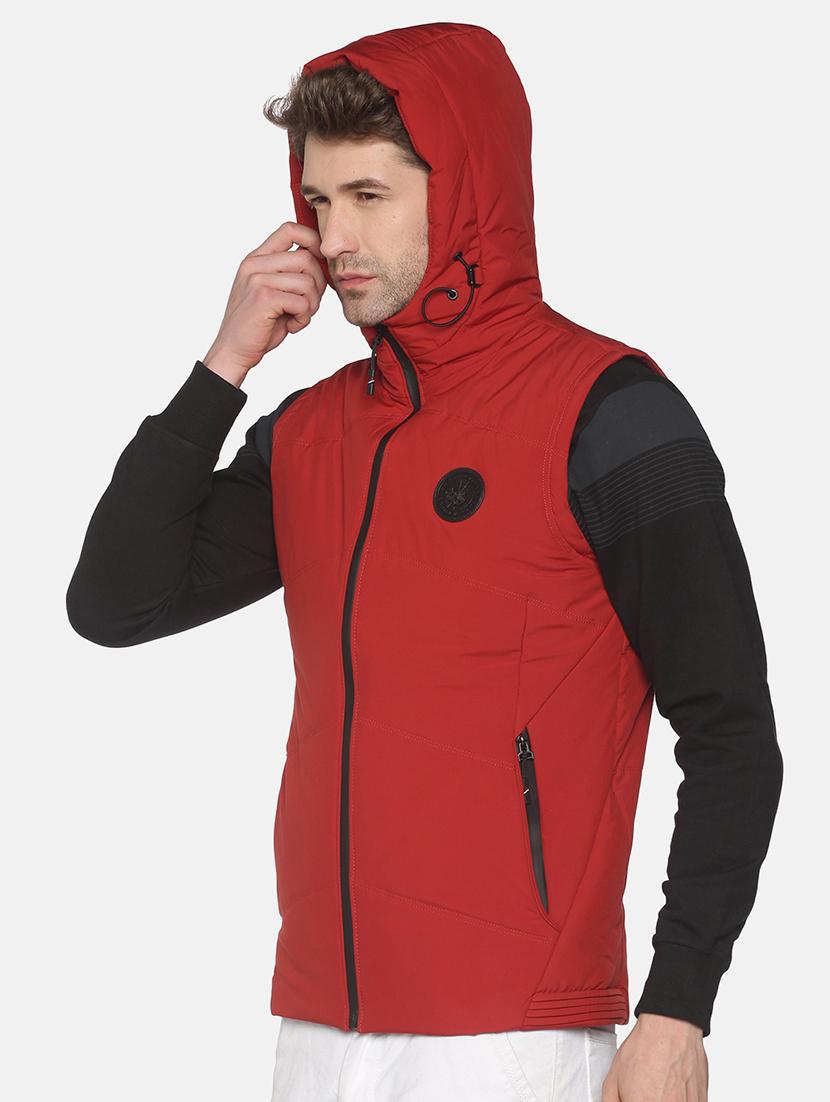 red solid quilted jacket - 18052393 - Standard Image - 1