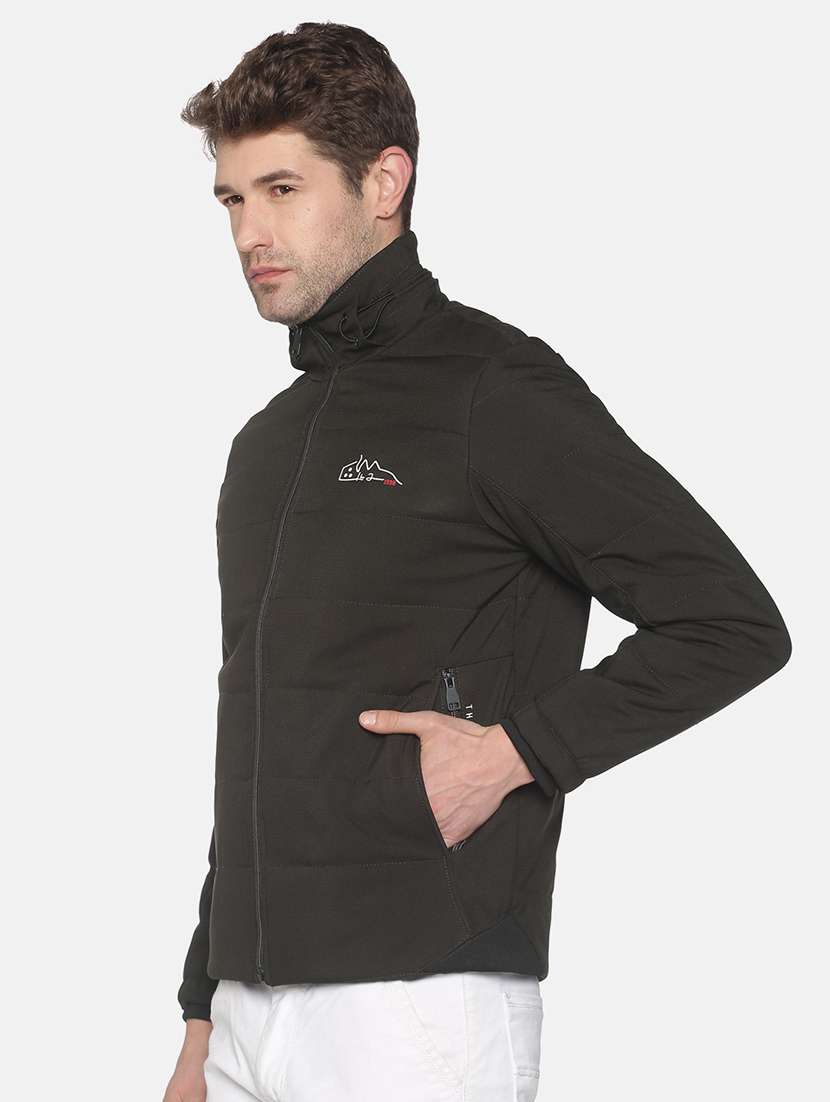 black solid quilted jacket - 18052413 - Standard Image - 1