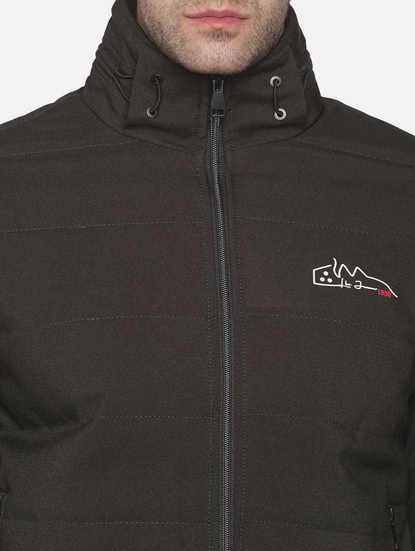 black solid quilted jacket - 18052413 - Standard Image - 4