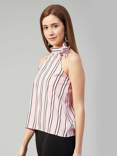 women's a line tie-up neck top - 18052493 -  Standard Image - 0