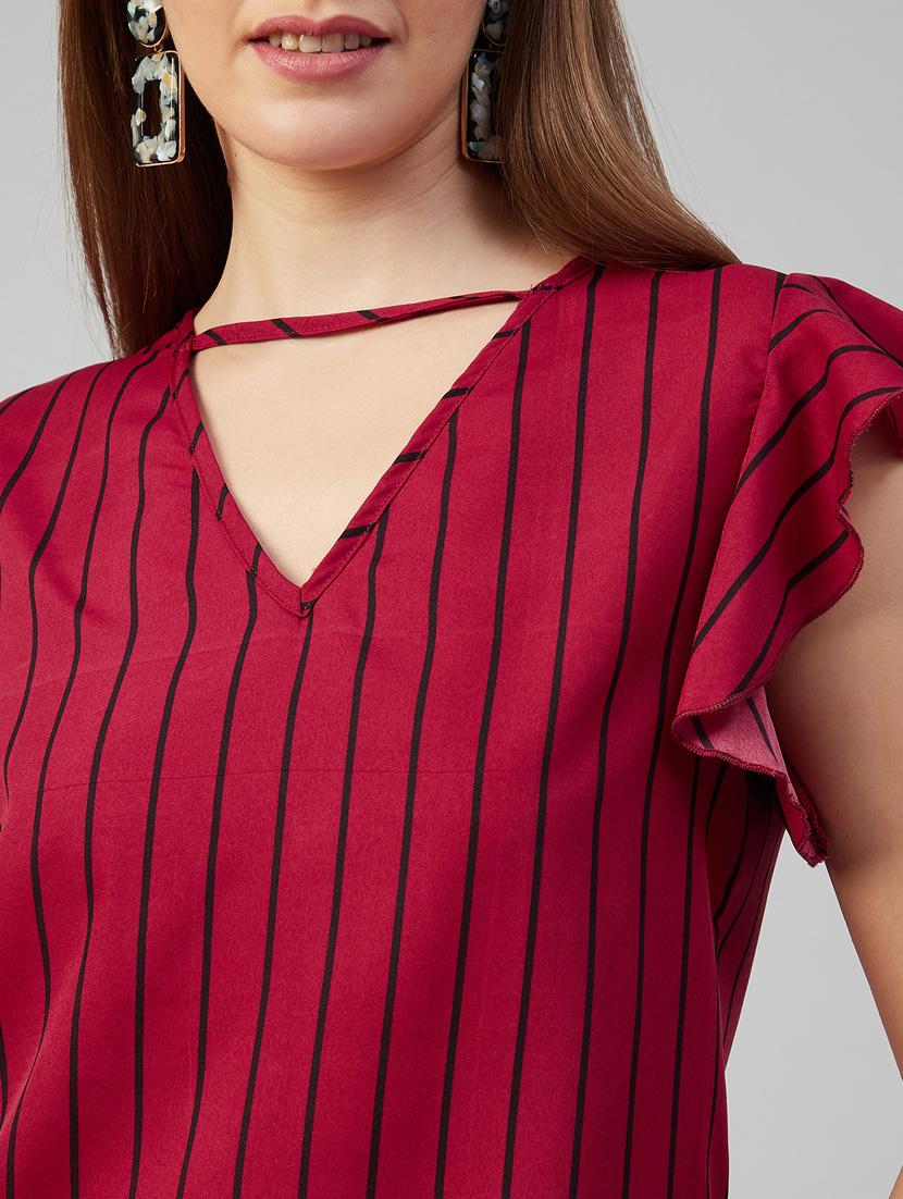women's straight v neck top - 18052494 - Standard Image - 4