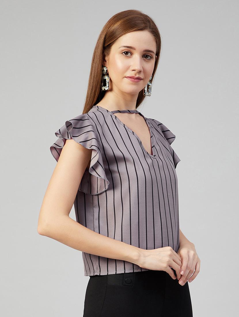 women's straight key hole neck top - 18052495 - Standard Image - 1
