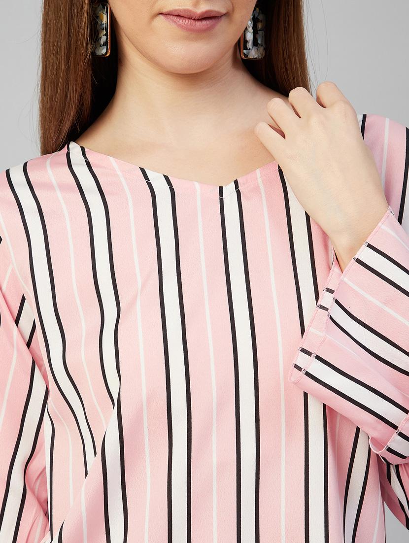 women's straight v neck top - 18052499 - Standard Image - 4
