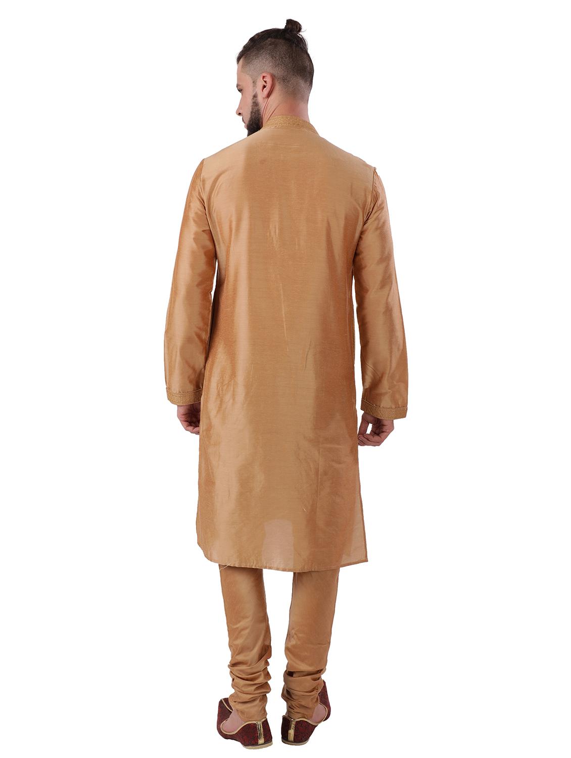 gold solid kurta - 18052908 - Standard Image - 4