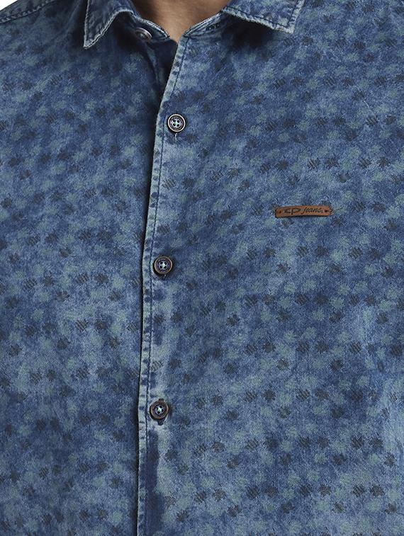 blue printed casual shirt - 18053078 - Standard Image - 4