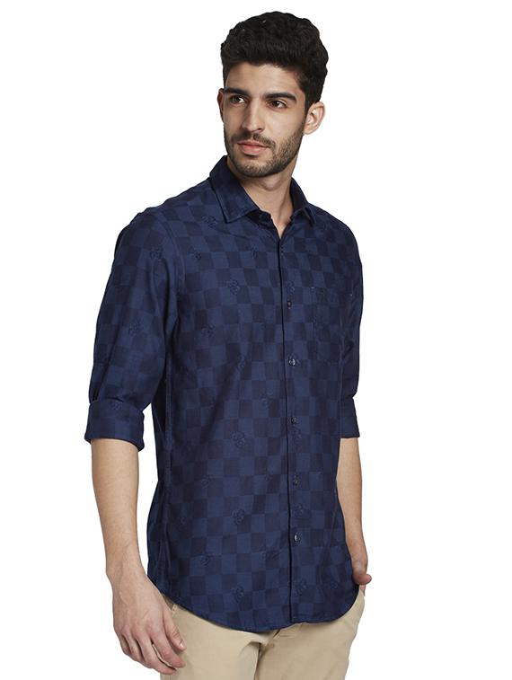 blue checkered casual shirt - 18053079 -  Standard Image - 1