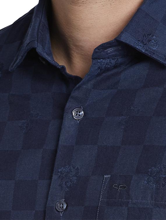 blue checkered casual shirt - 18053079 - Standard Image - 4