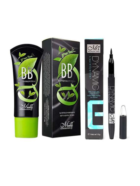 me-now pack of green tea blemish bb foundation cream (38ml) and dynamic liquid eyeliner pen - 18053187 -  Zoom Image - 0