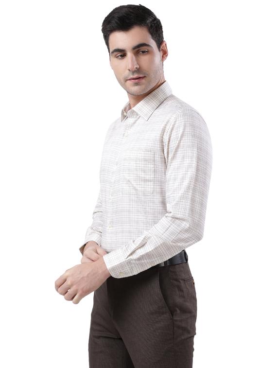 off white printed formal shirt - 18053276 - Standard Image - 1