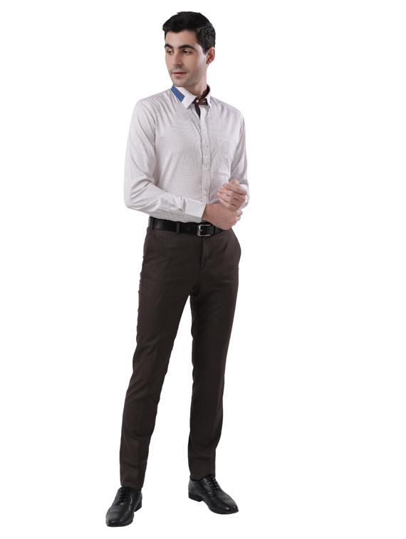 off white printed formal shirt - 18053282 - Standard Image - 4