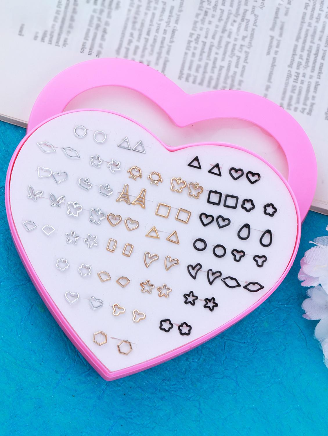 multi colored brass studs earring - 18053570 -  Zoom Image - 0