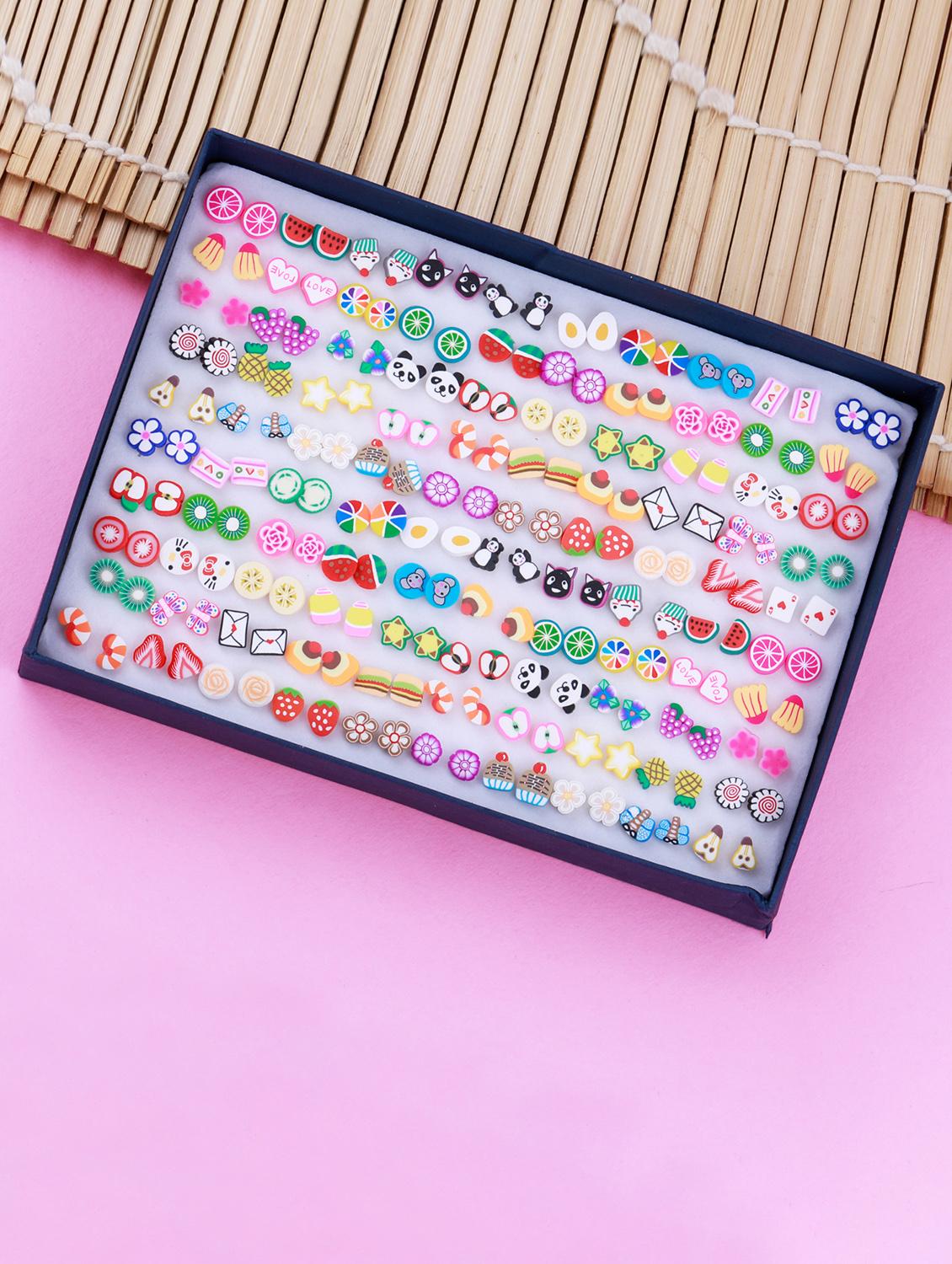 multi colored brass studs earring - 18053575 - Zoom Image - 0