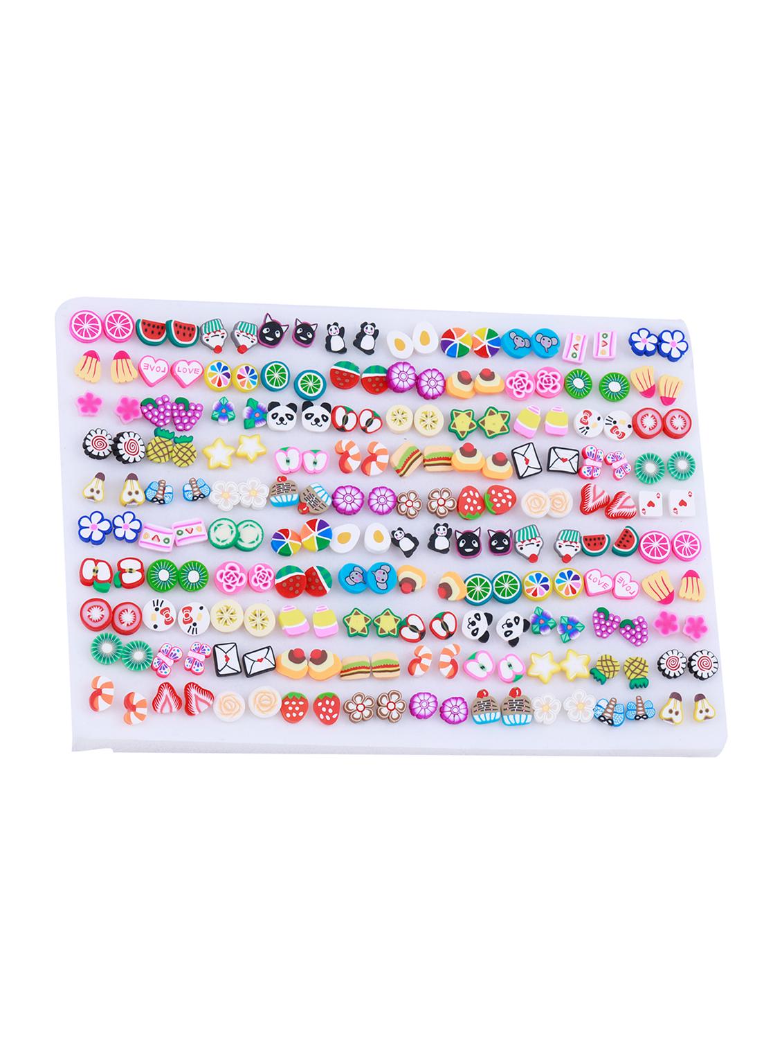 multi colored brass studs earring - 18053575 - Standard Image - 1