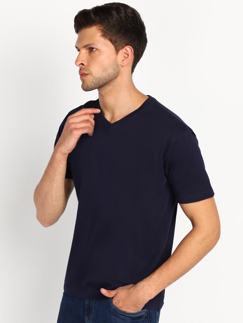 men v-neck plain t-shirt - 18053717 - Standard Image - 1
