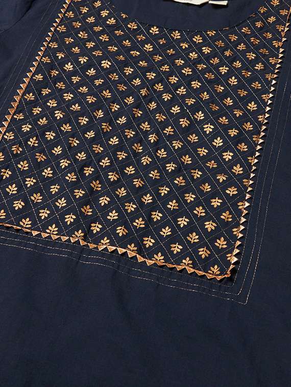 blue cotton kurta pant set - 18054219 - Standard Image - 4