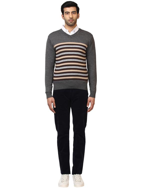 grey striped pullover - 18054550 - Standard Image - 4