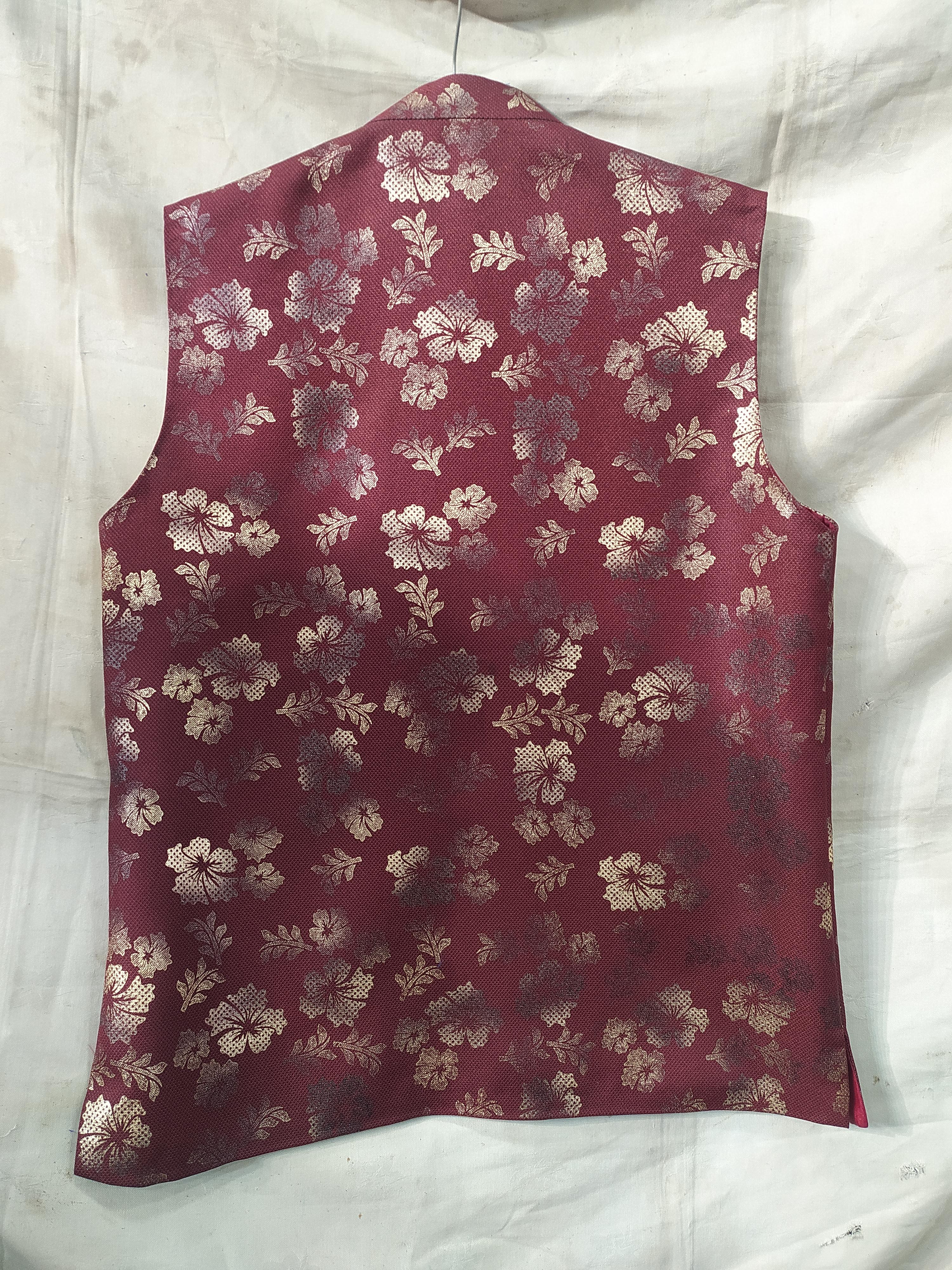 red nehru jecket - 18055143 - Standard Image - 1
