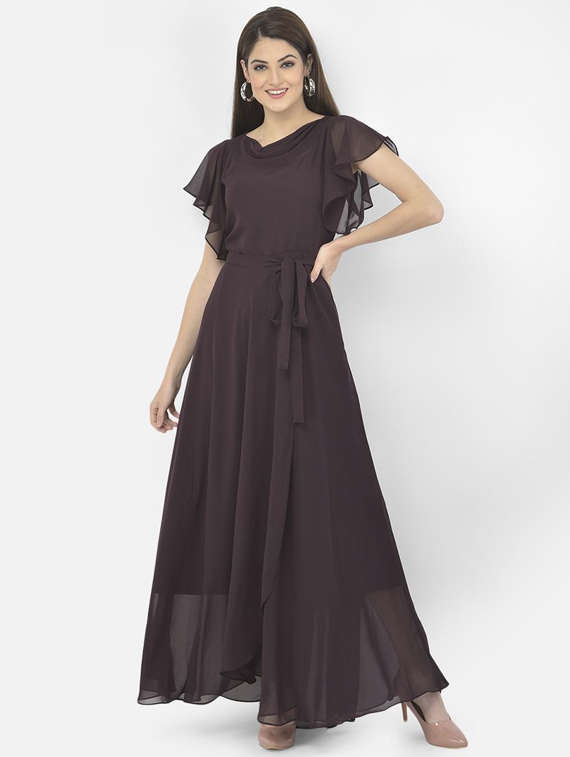 women's fit & flare solid dress - 18056433 -  Zoom Image - 0