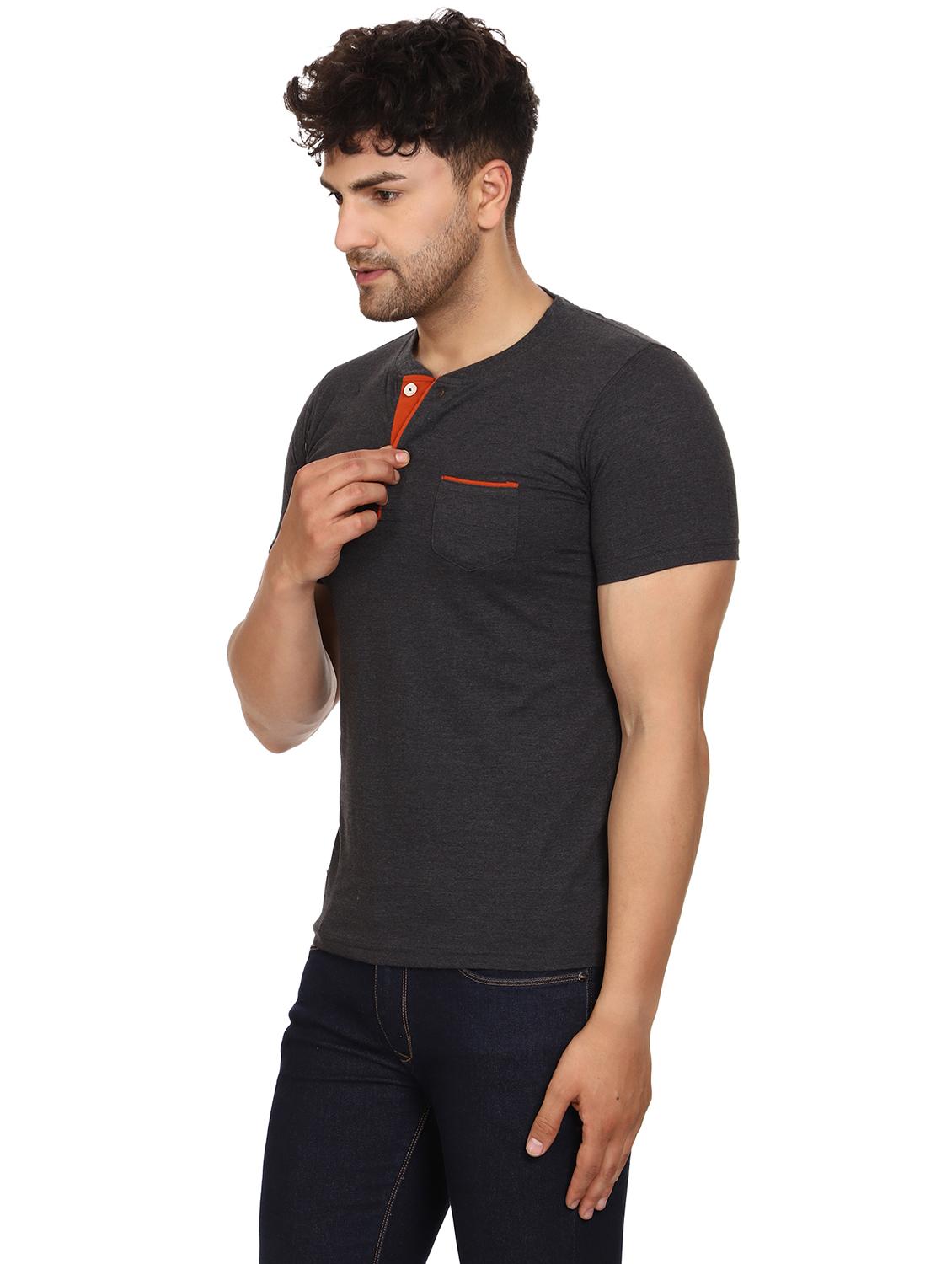 charcoal grey solid t-shirt - 18056621 - Standard Image - 1