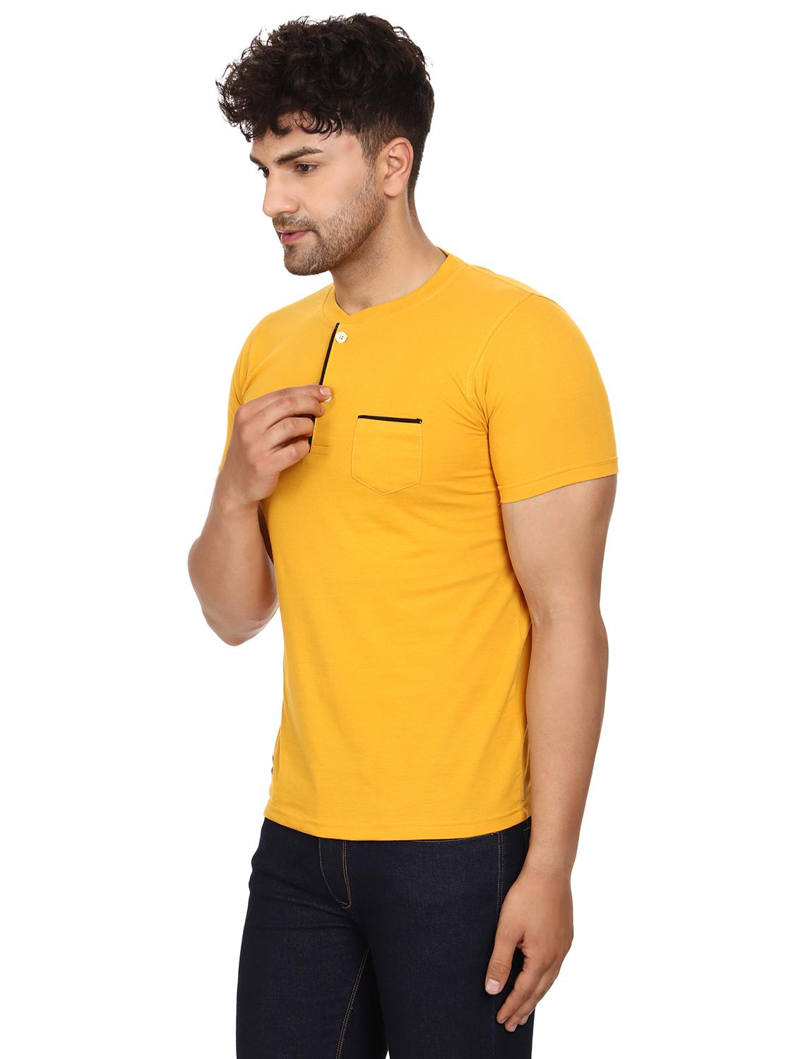 mustard solid t-shirt - 18056624 - Standard Image - 1