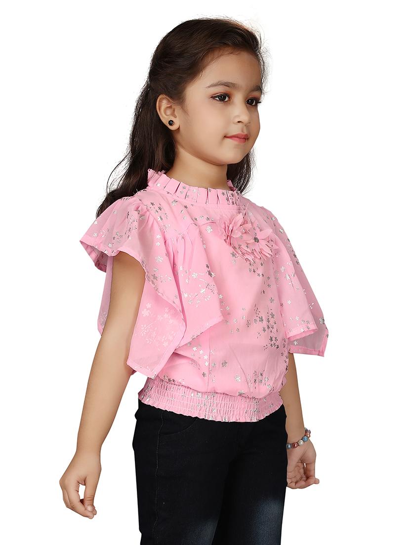 frill detail foil print top  - 18057098 -  Standard Image - 1