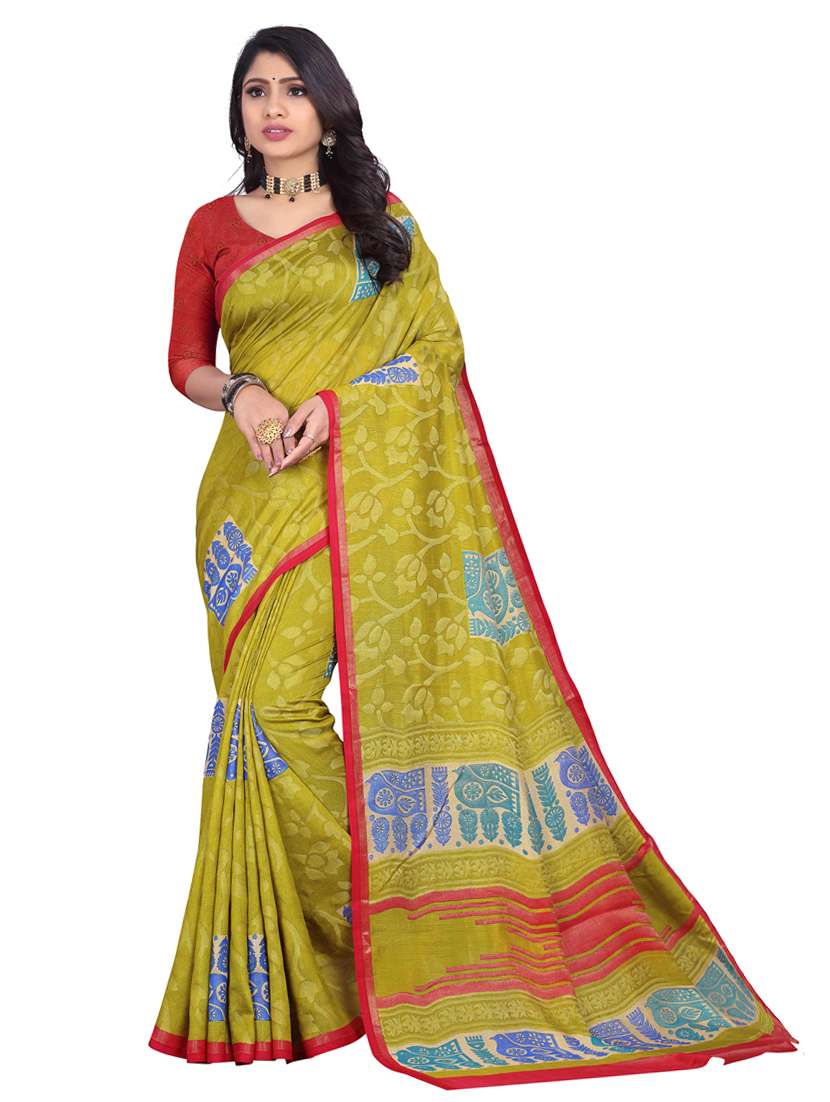 batik printed saree with blouse