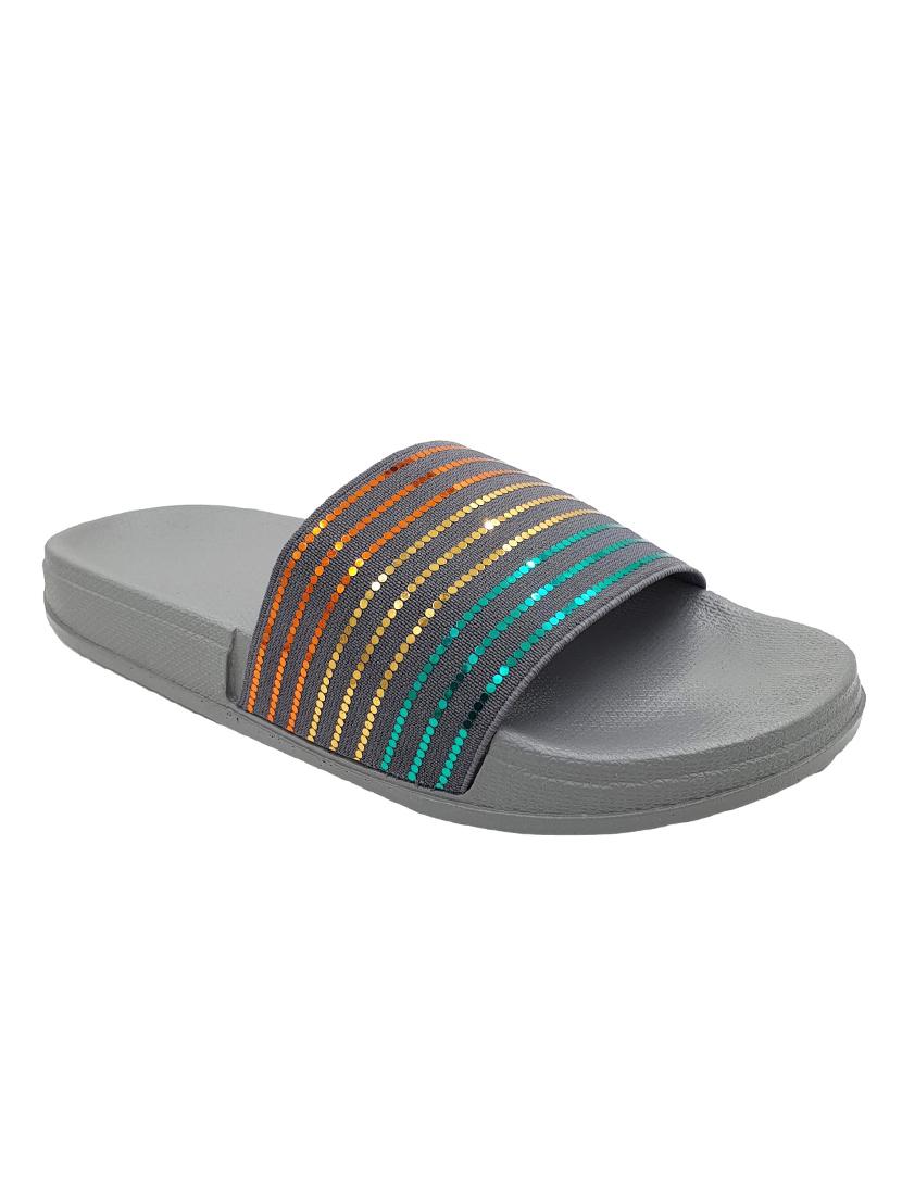 grey slip on flip flop - 18058309 -  Standard Image - 1