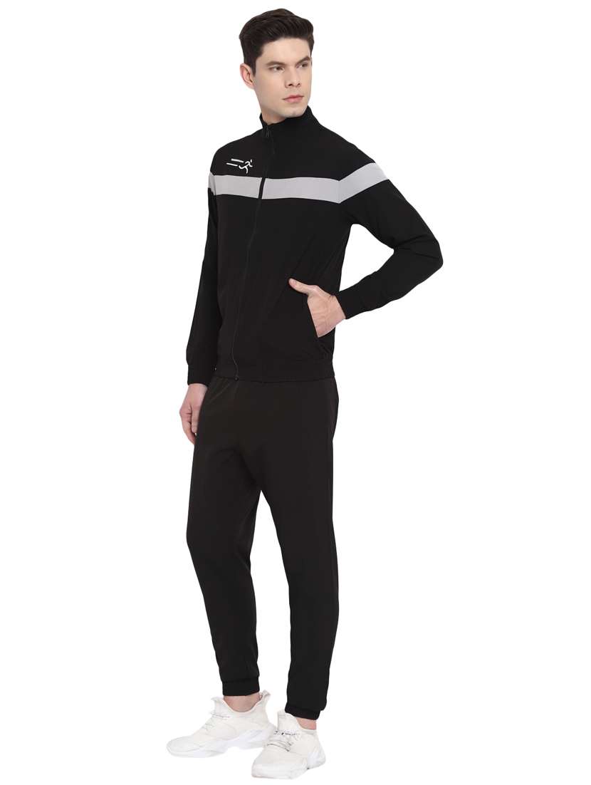 black striped track pant full length track suit - 18058392 -  Standard Image - 1