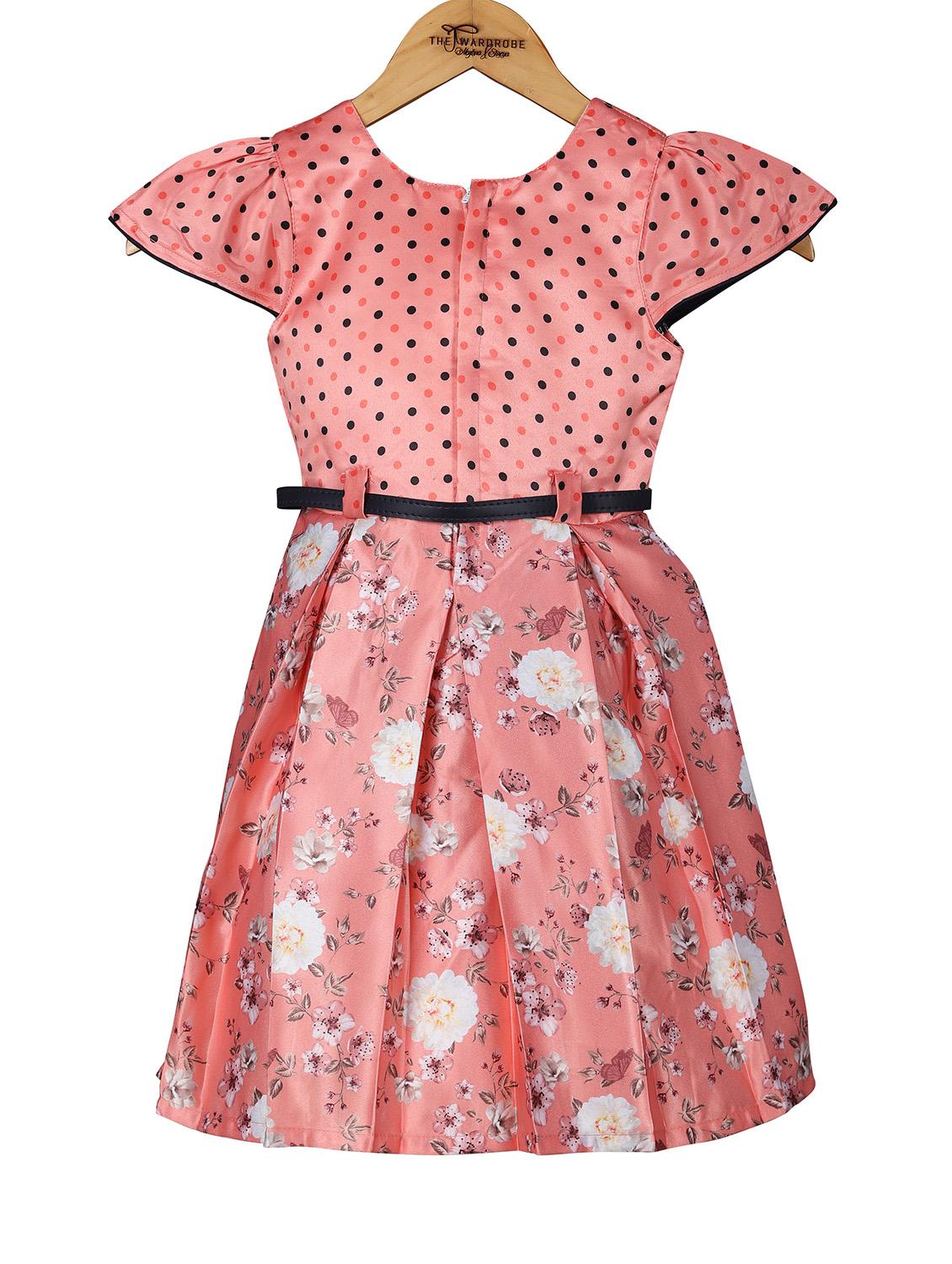 orange cotton blend frock - 18058489 - Standard Image - 1