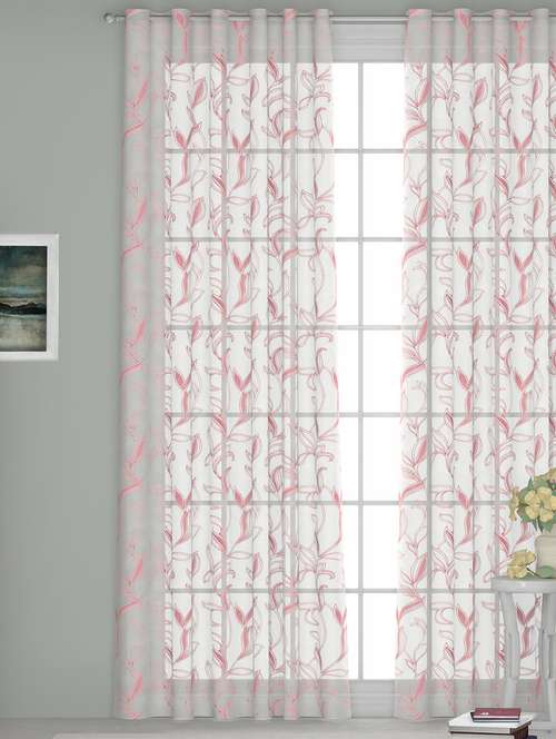 gm 7 feet floral grommet single sheer door curtain panel - 18058685 -  Standard Image - 0
