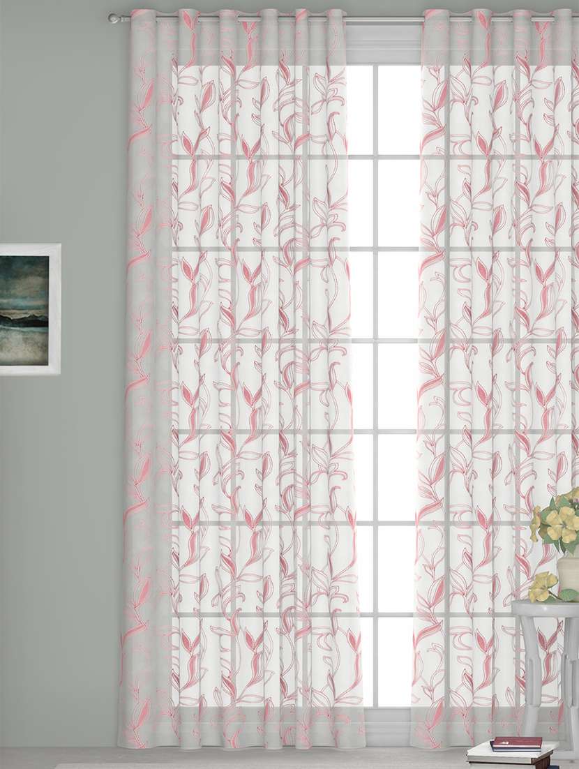 gm 7 feet floral grommet single sheer door curtain panel