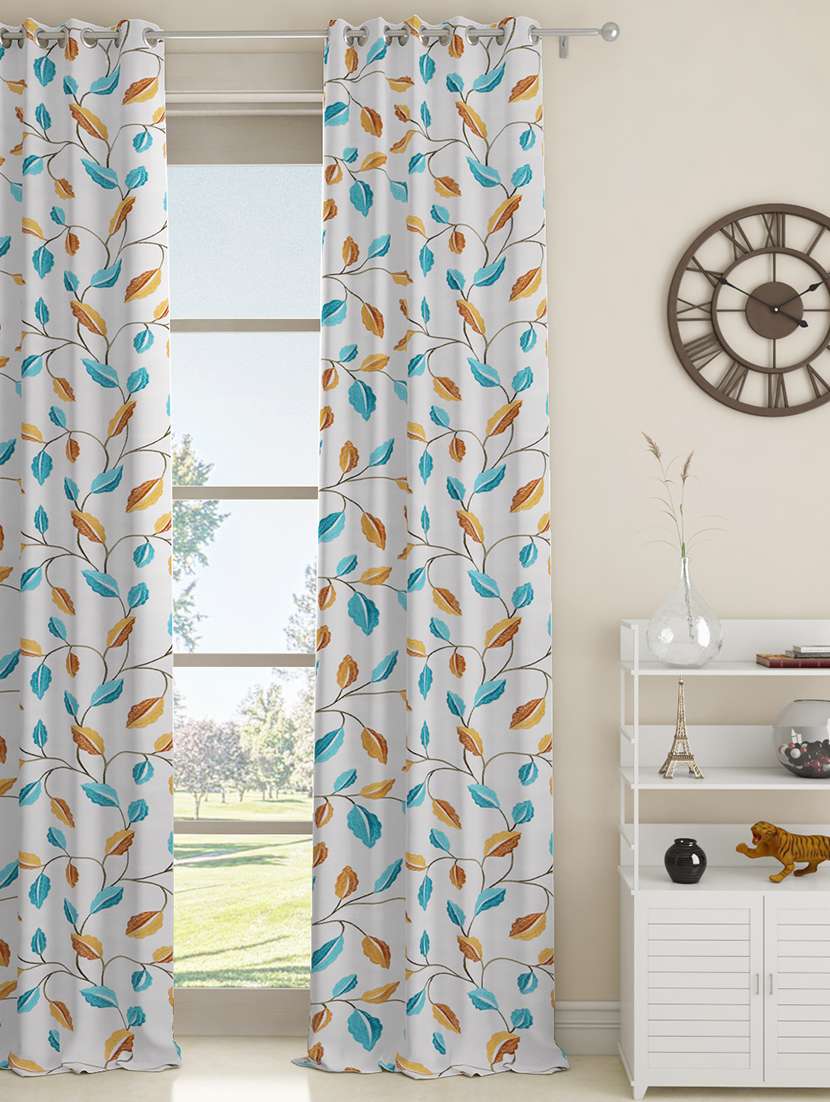 gm 7 feet floral grommet single regular door curtain panel