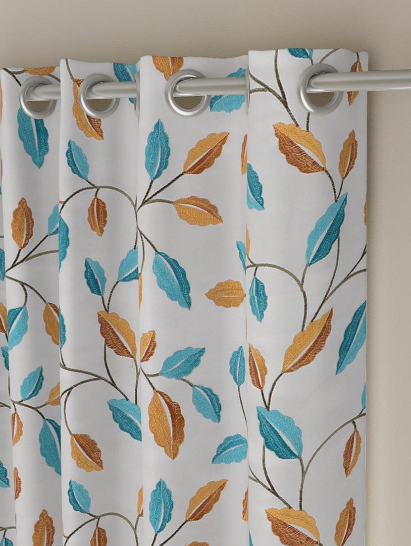 gm 7 feet floral grommet single regular door curtain panel - 18058697 - Standard Image - 1