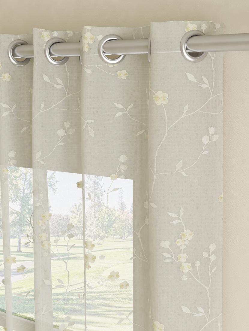 gm 7 feet floral grommet single sheer door curtain panel - 18058700 -  Standard Image - 1