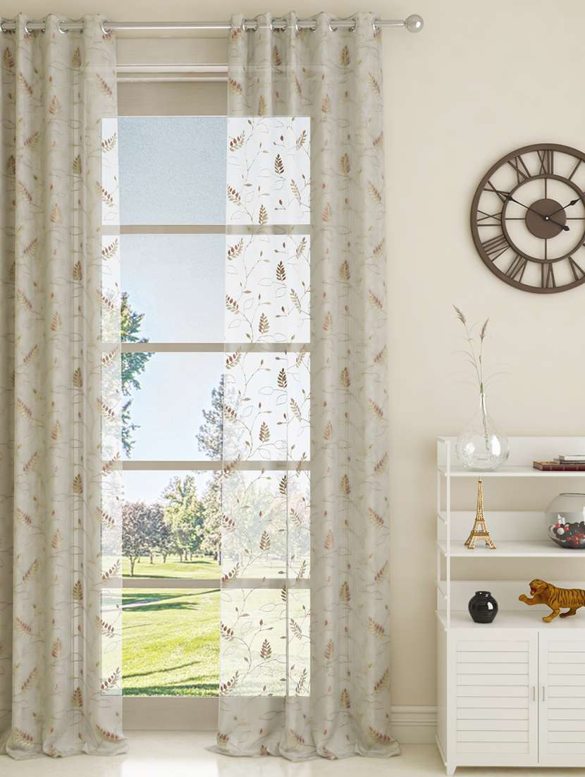 gm 7 feet floral grommet single sheer door curtain panel