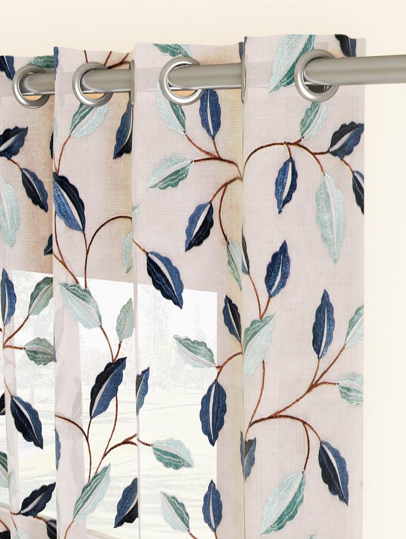 gm 7 feet floral grommet single sheer door curtain panel - 18058710 - Standard Image - 1