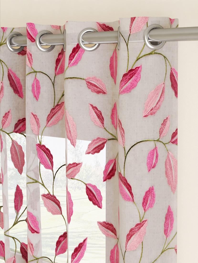 gm 7 feet floral grommet single sheer door curtain panel - 18058711 -  Standard Image - 1