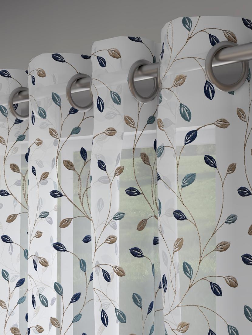 gm 7 feet botanical grommet sheer door curtain panel (set of 2) - 18058719 -  Standard Image - 1