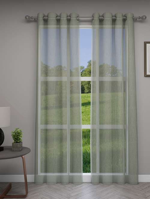 gm 7 feet striped grommet sheer door curtain panel (set of 2) - 18058776 - Standard Image - 0