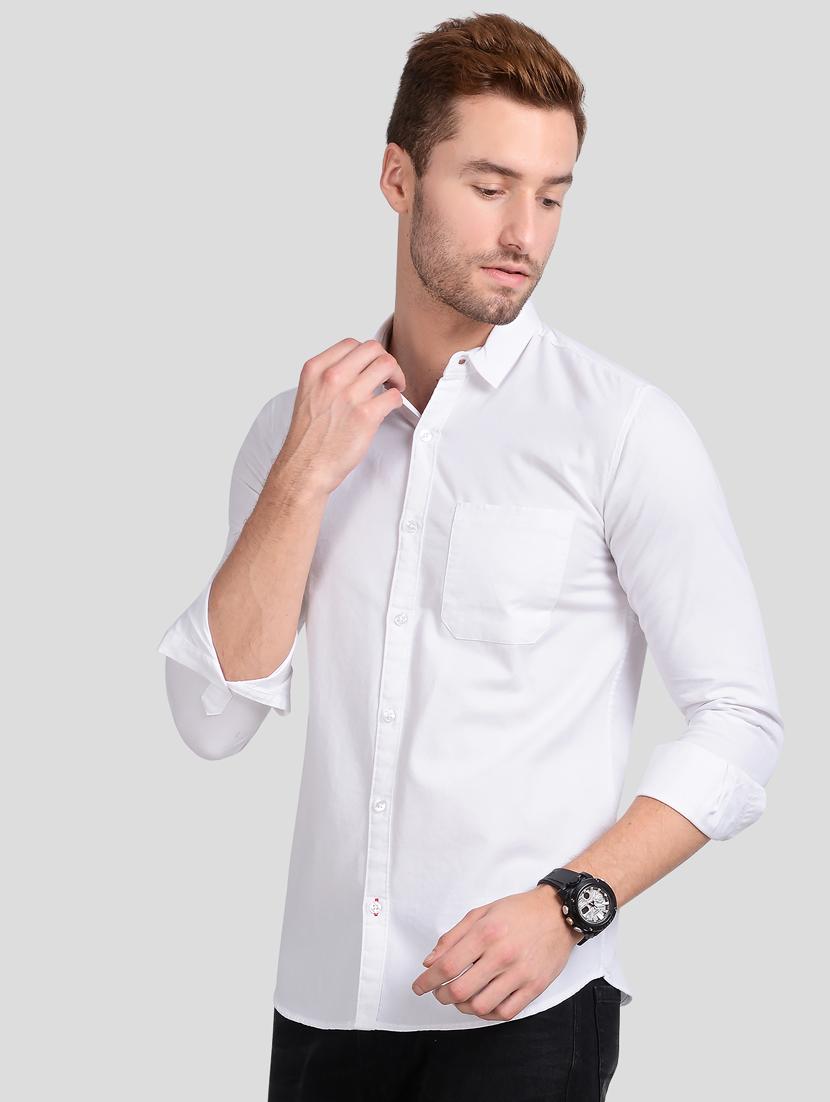 white solid casual shirt - 18058802 - Standard Image - 1