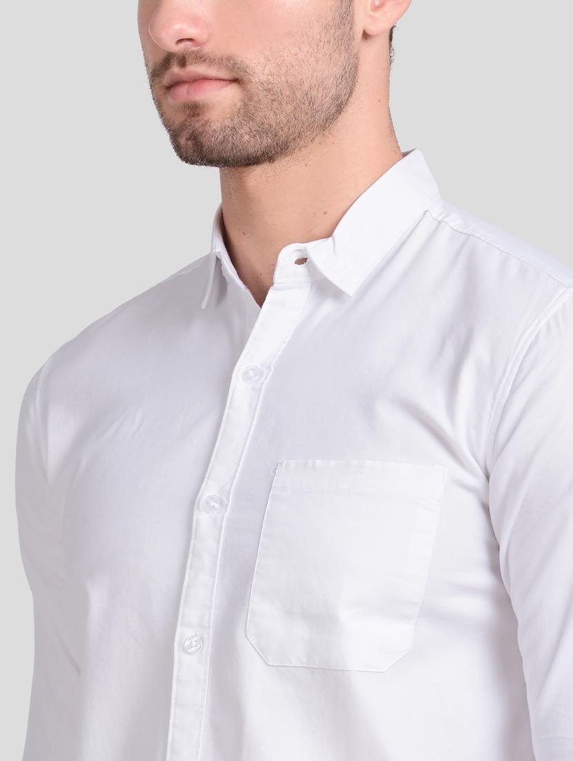 white solid casual shirt - 18058802 - Standard Image - 4