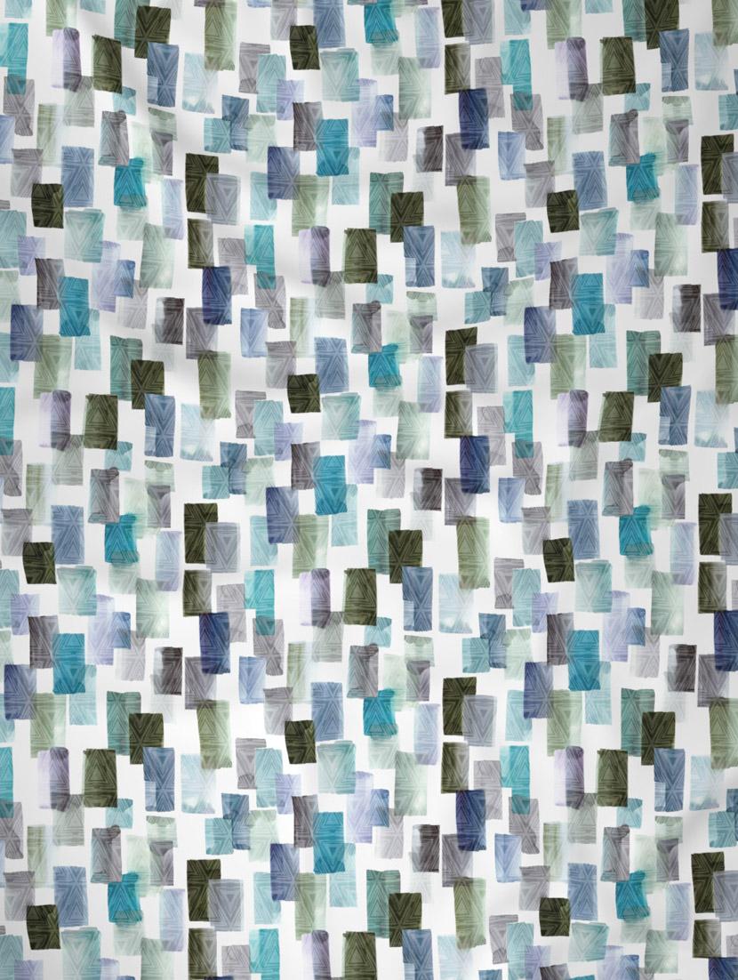 gm geometric 180 tc 100% cotton digital print blue & grey double bedsheet with 2 pillow covers - 18058947 - Standard Image - 1